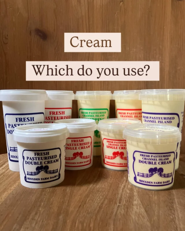 We make and pot double and single cream from both the Holstein &  guernsey cows in 250ml and 142ml pots, catering sizes also available. Get yours for the bank holiday.